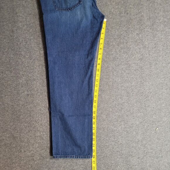 Uniqlo Jeans Blue Slim Straight Fits 36x26 Kaihara Denim - Picture 4 of 10